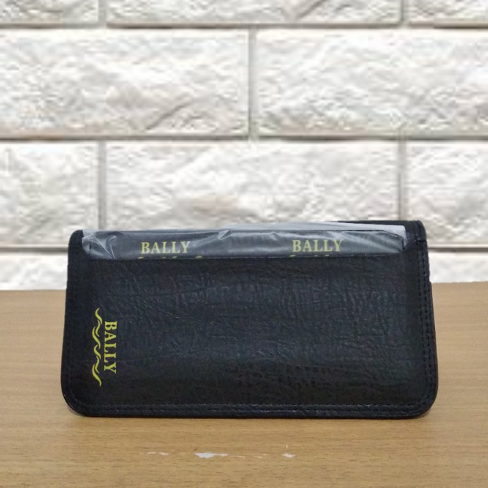Dompet kulit panjang pria wanita merk bally dompet panjang bahan kulit laki perempuan bally hitam