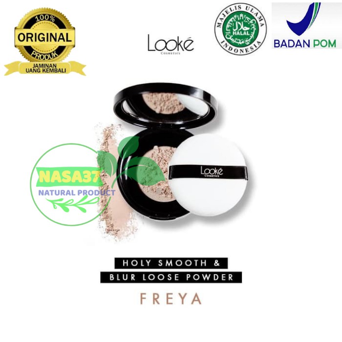LOOKE COSMETIC HOLY SMOOTH & BLUR LOOSE POWDER FREYA KOSMETIK BEDAK TABUR WAJAH