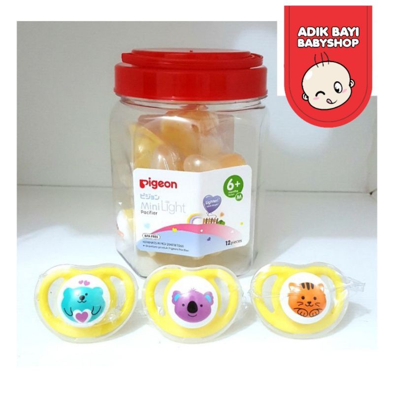 Pigeon Minilight Empeng Toples 6 Bulan Pacifier Baby Dot Bayi Murah 1 Pcs Lucu | ORIGINAL PIGEON Emp