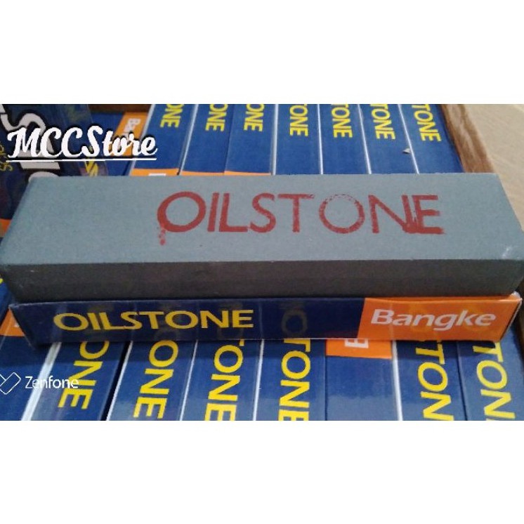 Batu Asahan Pisau 2 Sisi 8 Inchi Bangke OilStone Batu Asahan Pisau Golok Gunting