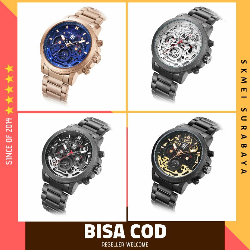 JAM TANGAN PRIA ANTI AIR T5 H3624 ORIGINAL RANTAI