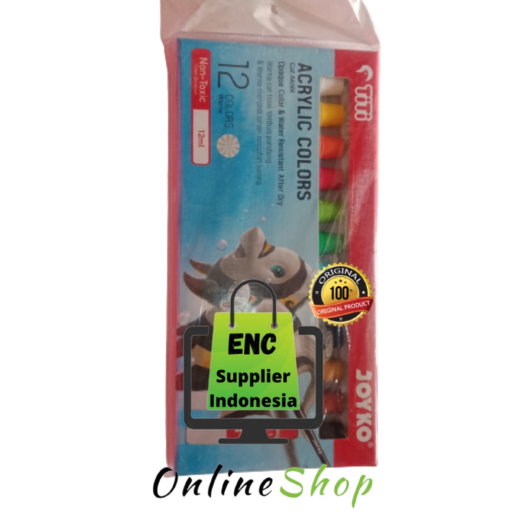 

12 w JOYKO acrylic colors 12 warna cat akrilik 12w per set - enc.sup