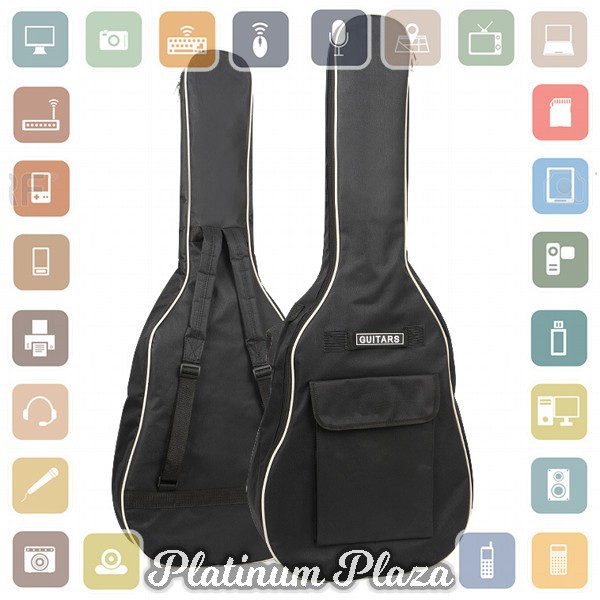 ADDFOO Tas Gitar Oxford Padded Guitar Case Double Strap Waterproof - ZH06501 - Black`FYA68A-