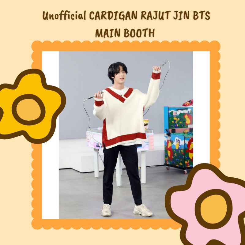 Pre-order Unofficial CARDIGAN RAJUT JIN MAIN BTS BOOTH L OVERSIZE