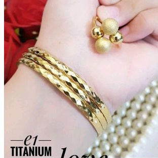 Titanium Set Perhiasan Wanita Gold Warna Emas 24k 249223