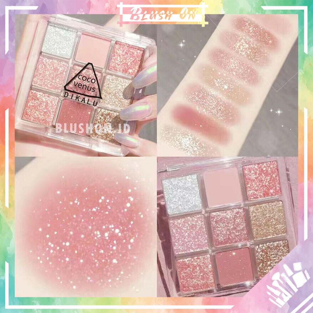 Dikalu Coco Venus Eyeshadow Glitter Matte 9 Color Waterproof Pigmented Pallete DK01