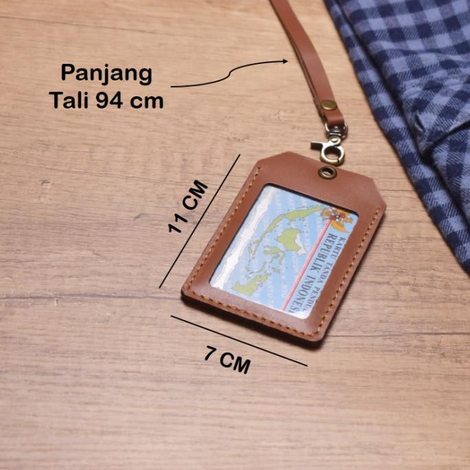 

(READY COD) ID CARD KULIT ASLI, NAME TAG KULIT, LEATHER CARD HOLDER BROWN TAN PROMOKode 3974