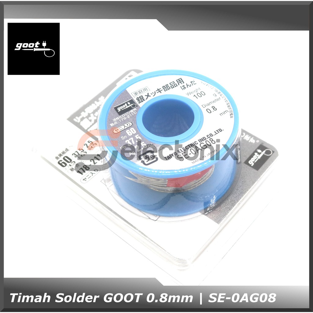 Timah Solder GOOT 0.8mm | SE-0AG08 [100gr]