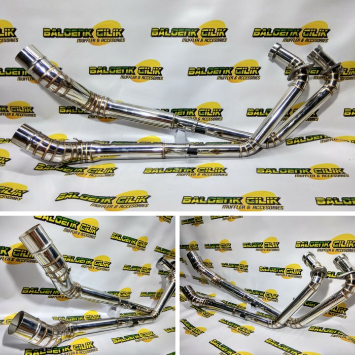Leher Knalpot Full Stainless Las Cacing Sport Bebek Vixion Satria Fu Tiger CB150 CBR Jupiter MX Dll