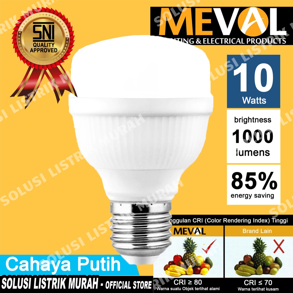 MEVAL Eco Lampu LED Kapsul 10W Putih