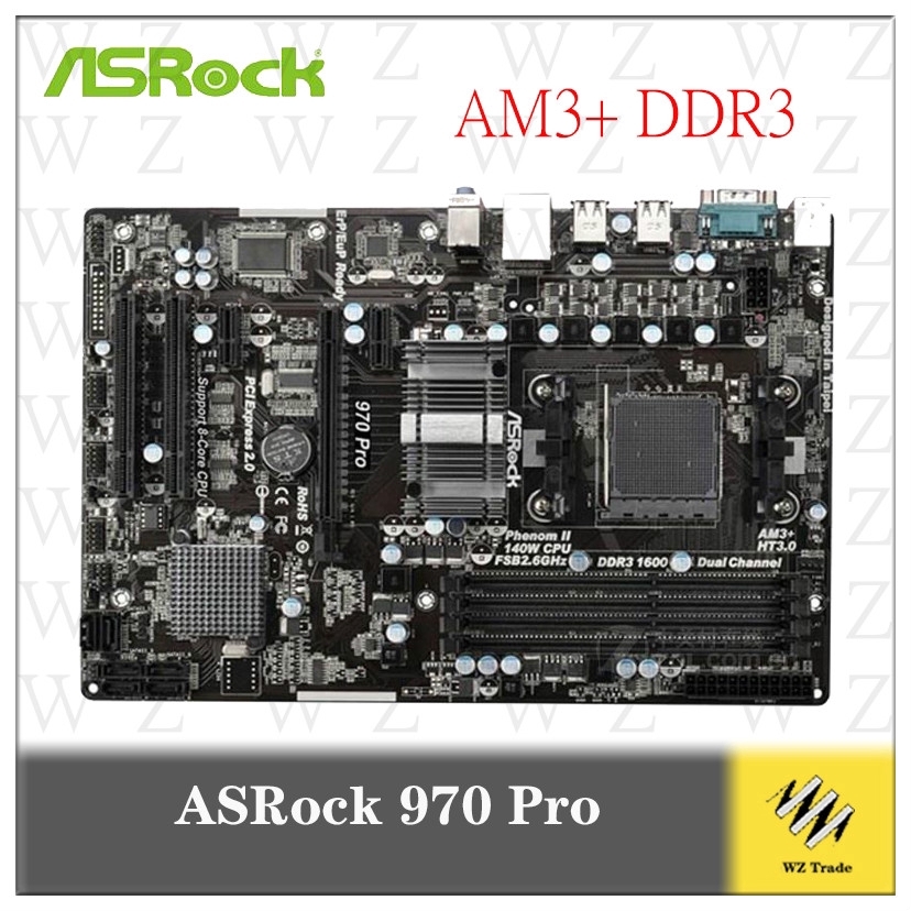 Asrock 970 pro3 материнская плата схема подключения Asrock 970 pro motherboard socket amd 970 am3 am3 + ddr3 sata3 usb 3.0 BeeCost