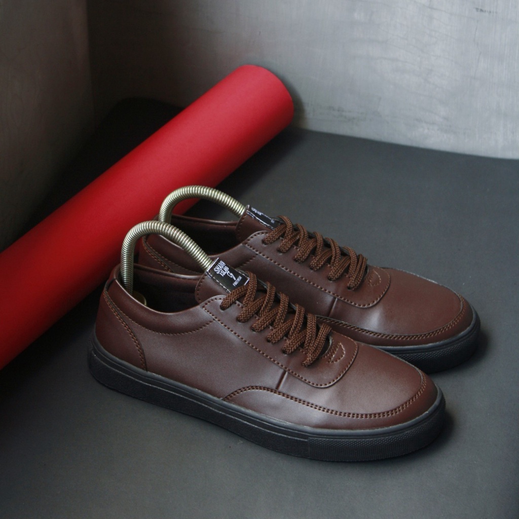 ROVER BROWN - Sneaker Kasual Pria Bahan Kulit Formal Santai - Bergaransi