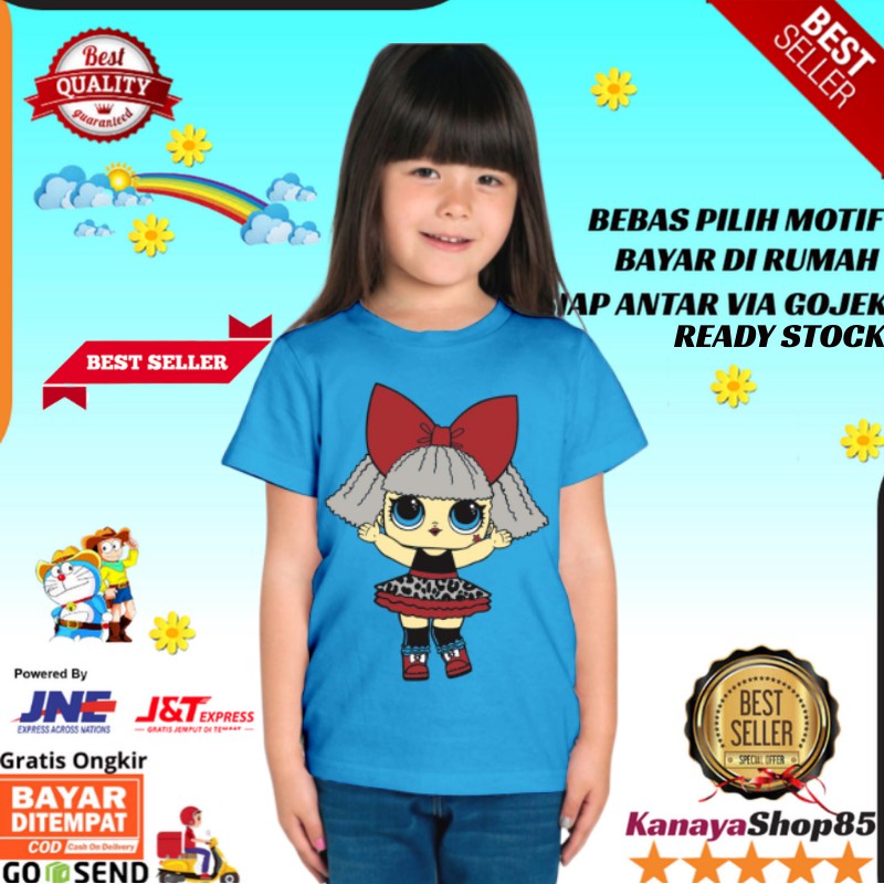 Baju Anak Perempuan 2 Tahun LOL Batita sampai umur 8 Tahun Kaos Anak seri Kartun