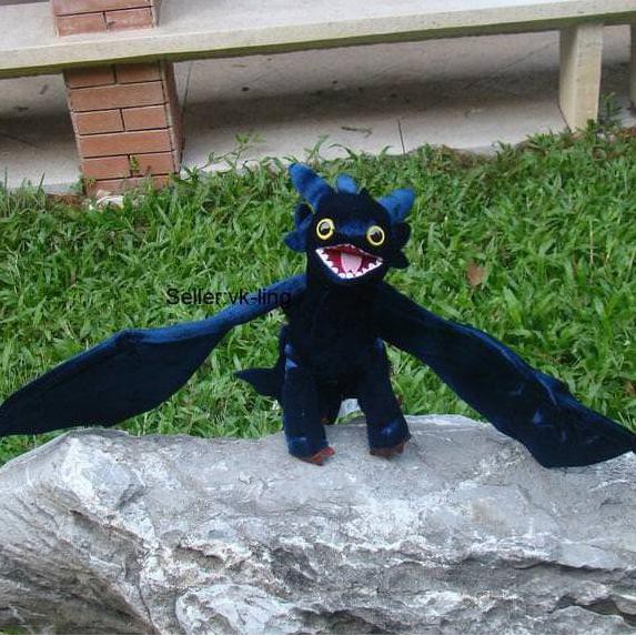 Boneka Toothless How To Train Your Dragon Black Naga Kawat Sayap Siap