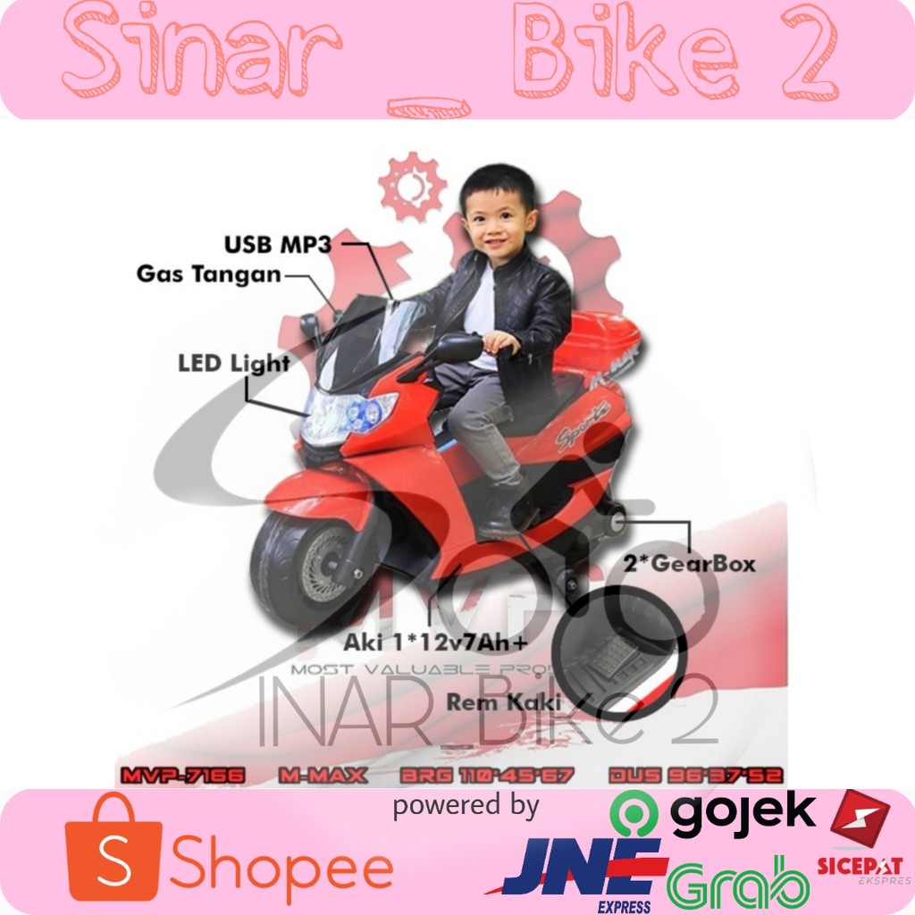 Motoran Aki Anak Mob M-Max 12 Volt (Gosend/Grab)