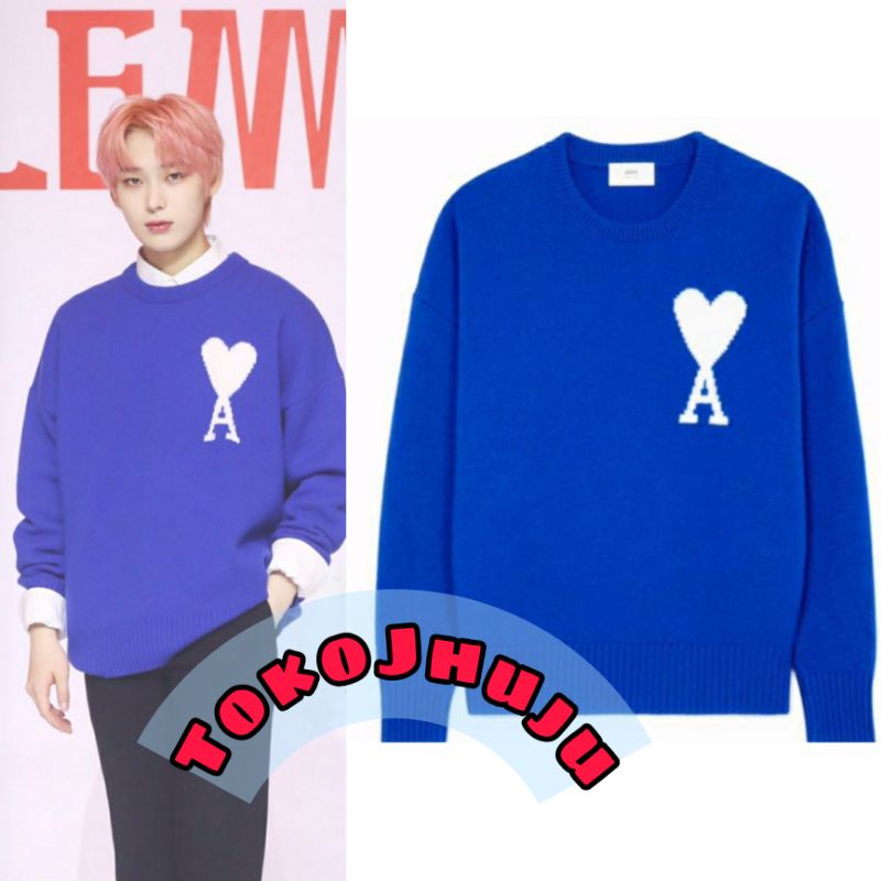 Basic sweater Enhypen Sunoo style Amilove Logo Kiri Besar sablon putih