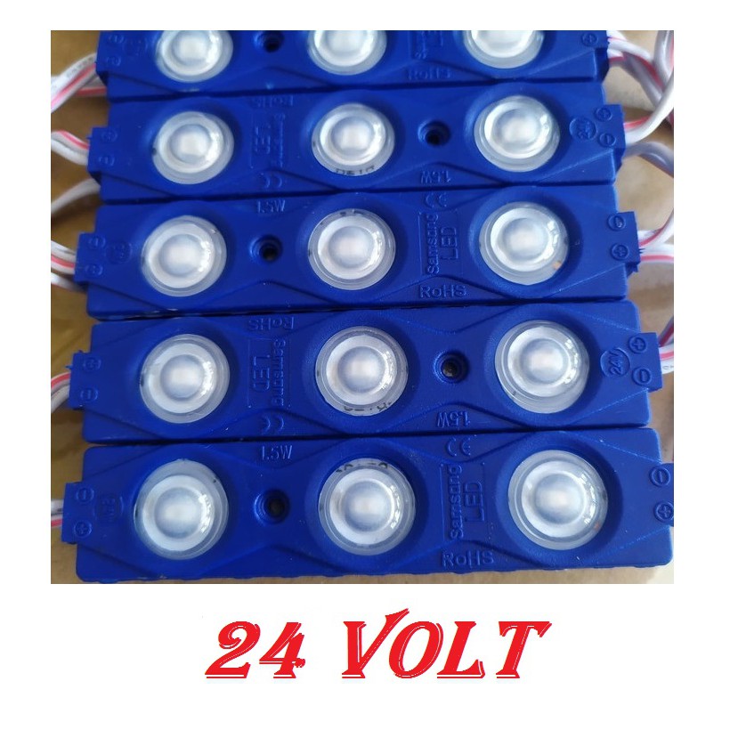 LAMPU LED MODUL 3 MATA SMD 8218 24V 1.5WATT WATERPROOF VARIASI ETALASE MOBIL MOTOR NEONBOX 24VOLT