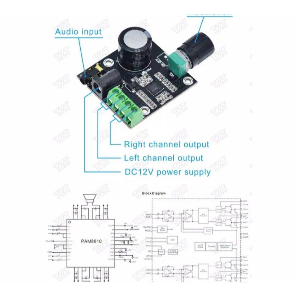 kit modul pam8610 amplifer potensio