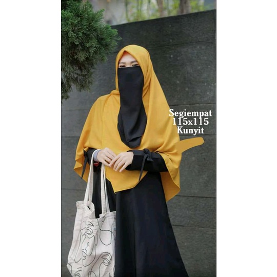 Cadar + Jilbab Segi Empat Ukuran 115 Hijab + set Cadar
