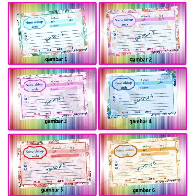 

Stiker pengiriman label alamat olshop motif BUNGA