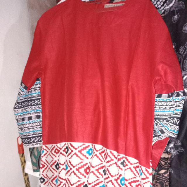Terlaris Serut Genes Jelita Tunic Navbor Yelbor Whitbor Creambor Tunik Batik Modern Hrb030 Dolbi Dob