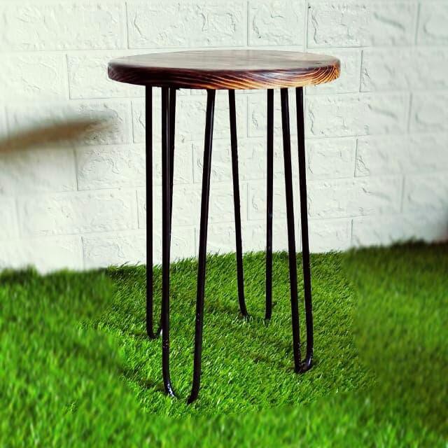 Best Seller - Bangku Kayu Unik - Kursi Cafe Besi - Bangku Kayu Bulat