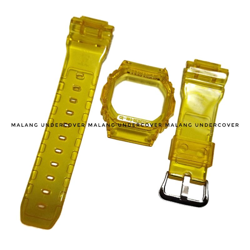 BEZEL STRAP BAND CASIO GSHOCK G SHOCK DW 5600 GW B5600 DW 5030 DW 5035D JELLY CLEAR KUNING
