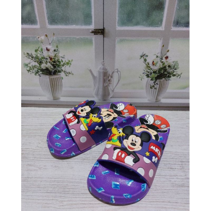 Sandal Jelly Anak Perempuan Selop Anak Perempuan Motif Mickey Sandal Anak Perempuan Import