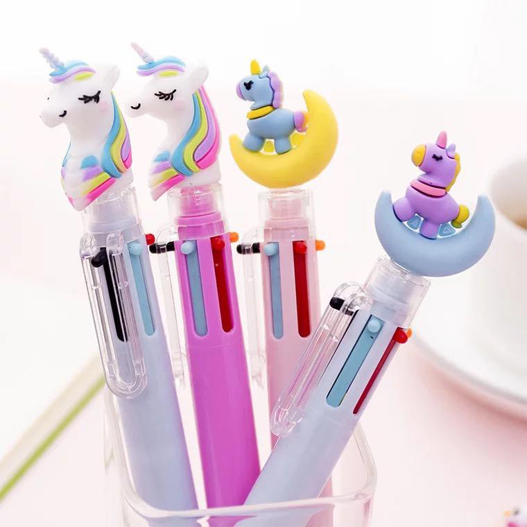 Nama - Stationary Pulpen Mekanik Unicorn 6 Warna Multicolor