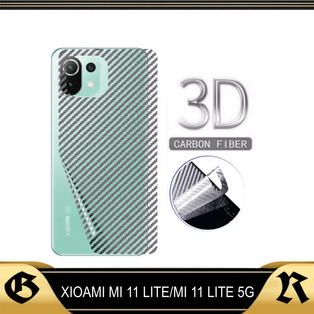 PROMO Garskin Skin Carbon XIAOMI MI 11 LITE , XIAOMI MI 11 LITE 5G Skin Carbon Pelindung Belakang