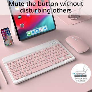 Set Keyboard Mouse Wireless Bluetooth Universal Untuk