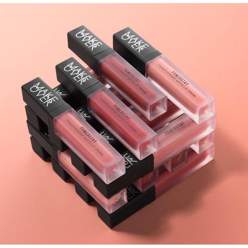 ✿ELYSABETHME✿ 𝓶𝓪𝓴𝓮𝓸𝓿𝓮𝓻 Make Over Powerstay Transferproof Matte Lipcream tahan lama anti nempel