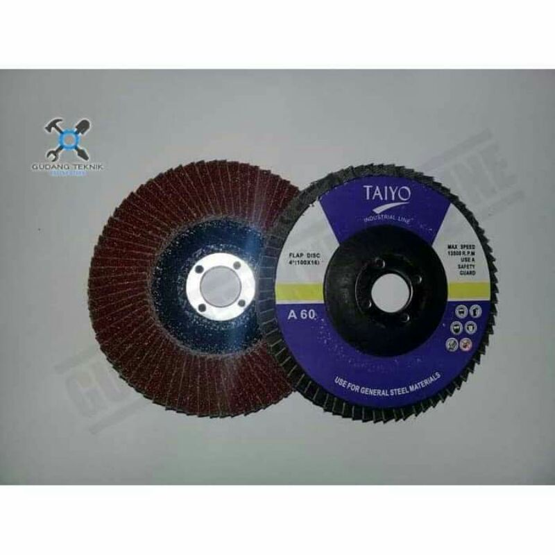 Flap Disc 4 Inch Taiyo A60 / Mata Amplas Susun Gerinda 4" Taiyo