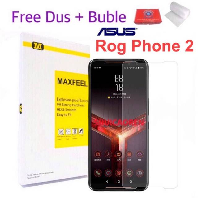 MAXFEEL TEMPERED GLASS ASUS ROG PHONE 2 CLEAR PREMIUM GLASS ASUS ROG PHONE 2