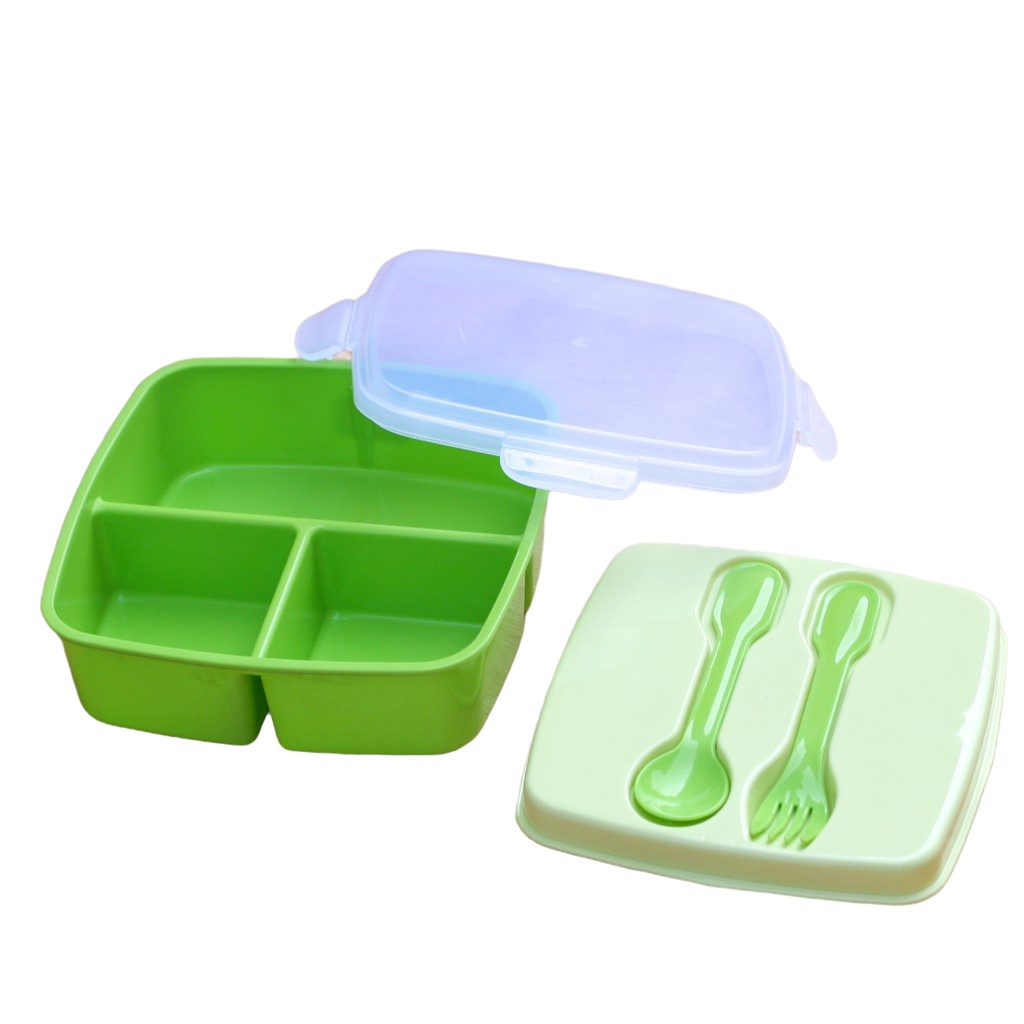 [DEASHOP] [FOOD STORAGE] TEMPAT MAKAN LUNCH BOX GOLDEN SUNKIST + SENDOK GARPU