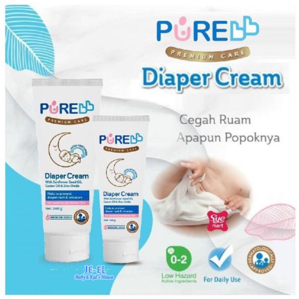 PURE BABY / PURE BB DIAPER CREAM / Cream popok bayi 100 gram