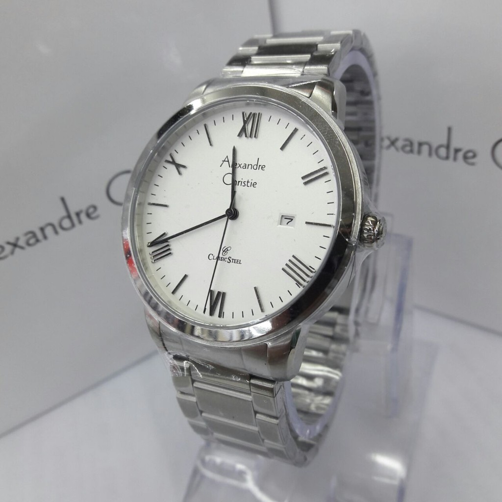 Alexandre Christie AC8567 - Jam Tangan Fashion Pria Original - Full Stainless Steel - Analog Mode