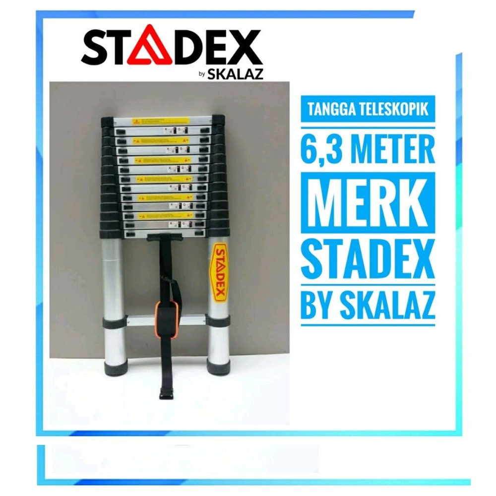 Tangga Teleskopik 6.3 Meter Single Aluminium STADEX by Skalaz