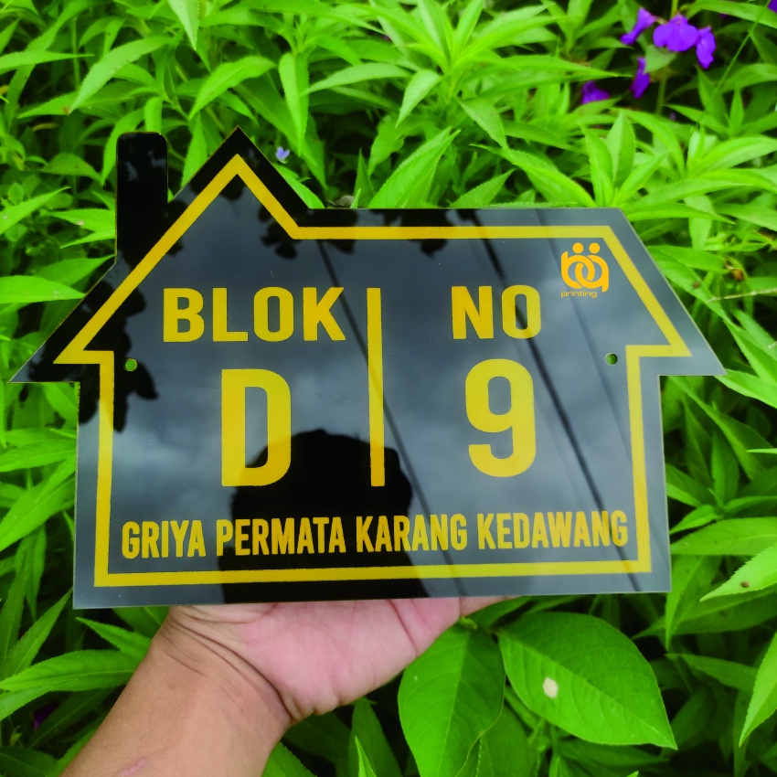 MURAH NOMOR RUMAH NOMER PERUMAHAN VILLA PAPAN NOMOR RUMAH 27 x 18 cm / BAHAN ACRYLIC / LASER CUTTING / NOMOR RUMAH