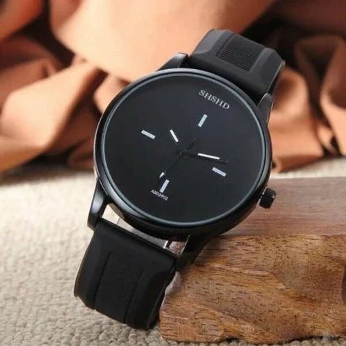 Jam Tangan Pria Wanita SHSHD Fashion Korea Bahan Silikon Korean Watch Silicone Quartz Grosir JF060 / D1-HITAM