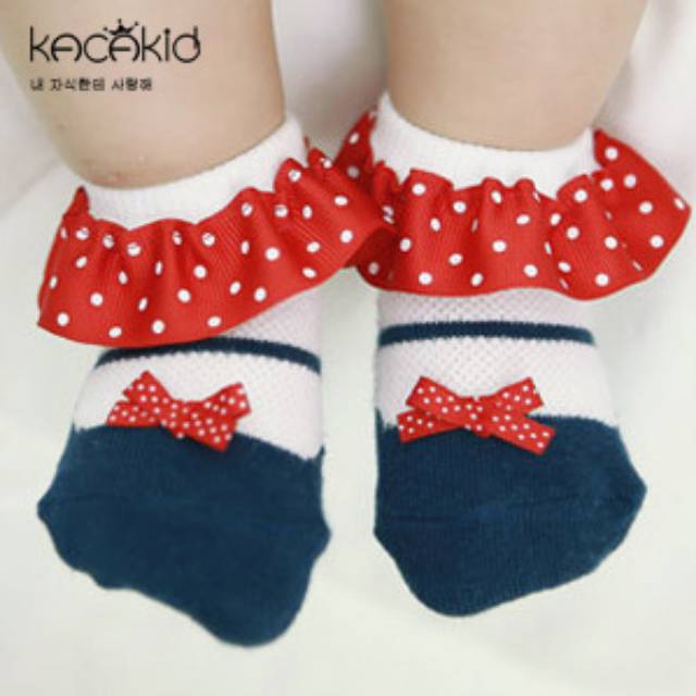 KK10-Kaos Kaki Anak Perempuan Polkadot