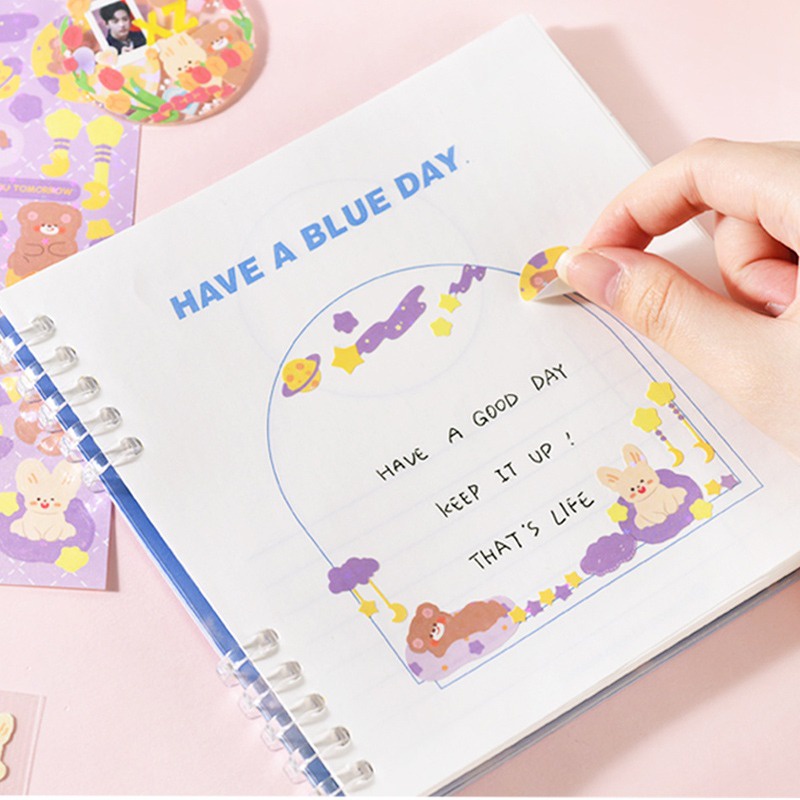 Bunny Bear Buddy Diary Deco Stickers - Stiker Dekorasi Agugu