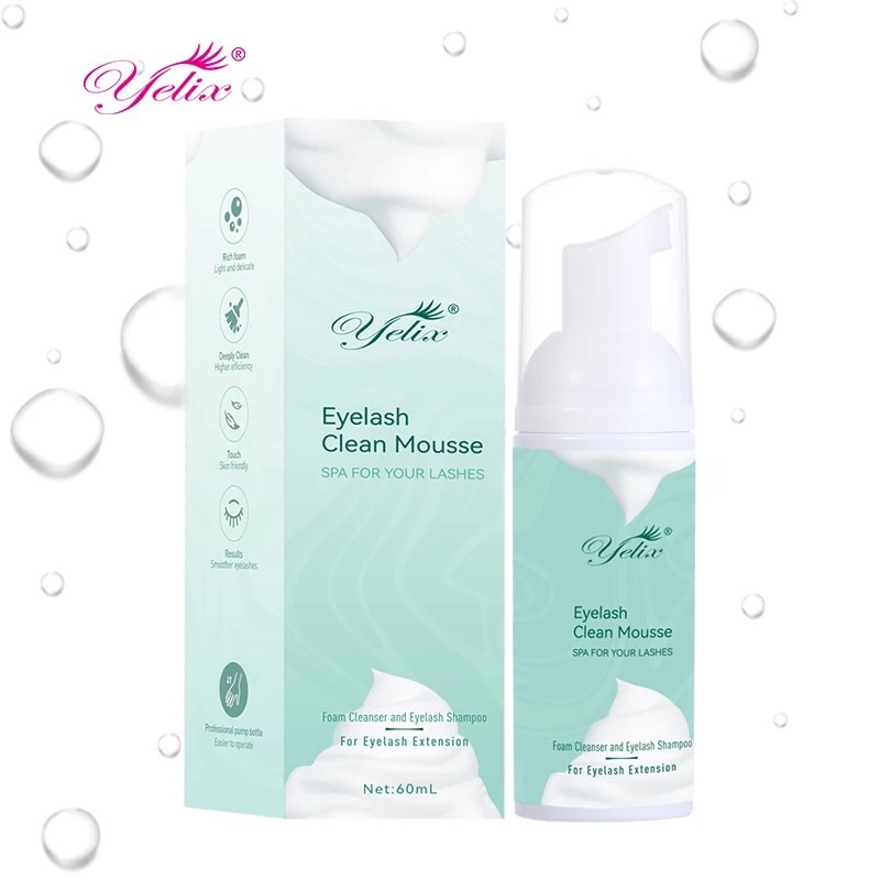 Yelix Cleansing Mousse Lash Shampoo Eyelash Foam Cleanser Busa pembersih Bulumata