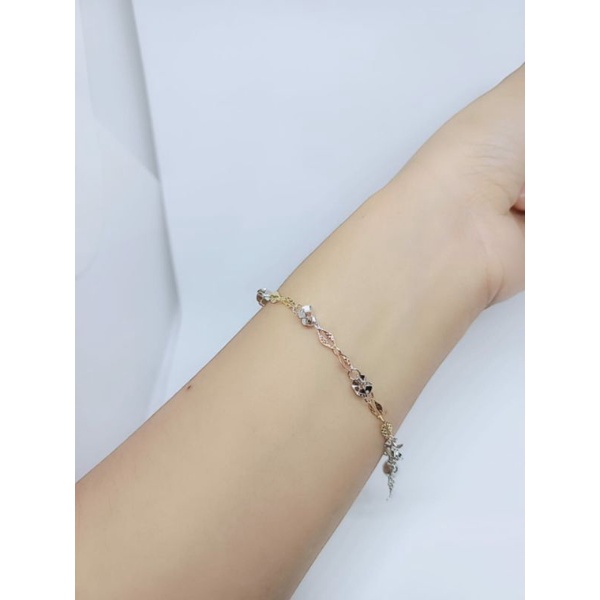 gelang rantai belimbing variasi + kombinasi warna/gelang perak silver 925 lapis emas/gelang fashion