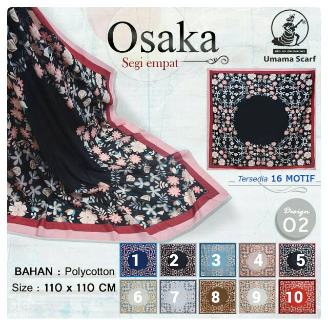 Jilbab Segi4 Motif UMAMA/Segiempat UMAMA Osaka Design 2