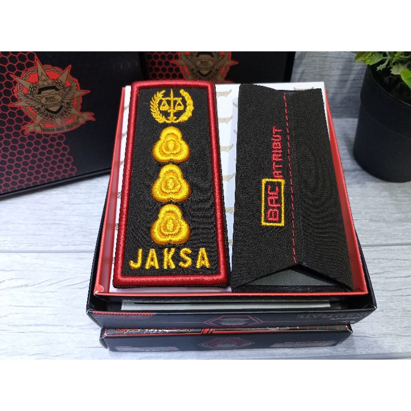 Jual Pangkat Pdh Jaksa 4b Lis Merah Bordir Shopee Indonesia