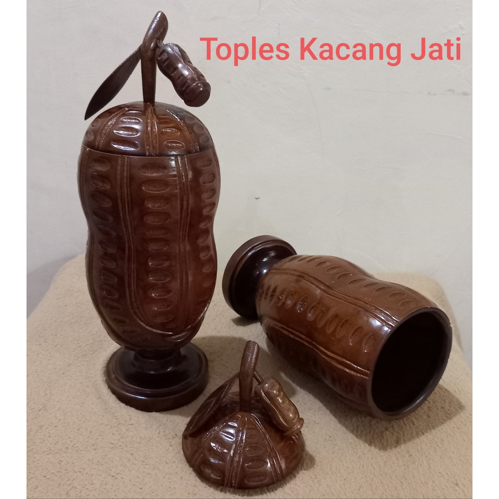 Pajangan Toples Kacang Kayu Jati