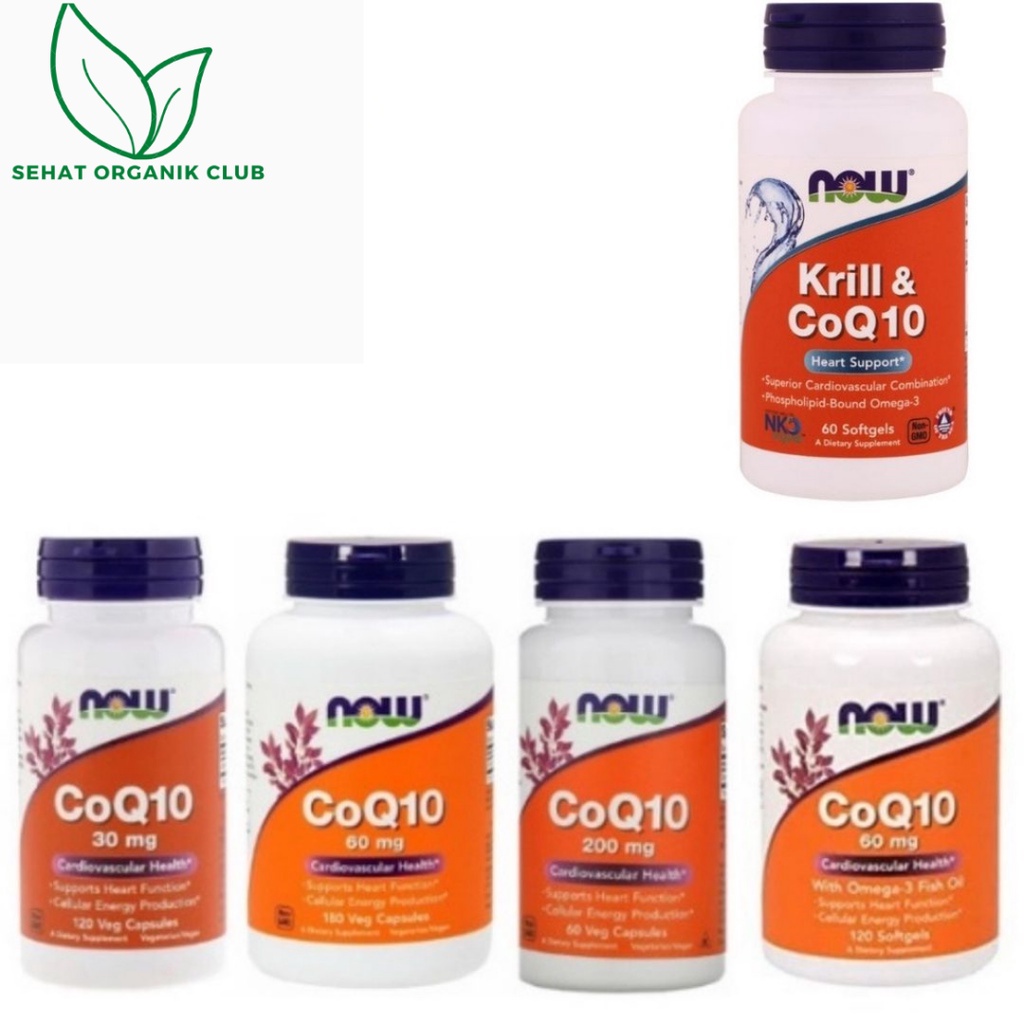 Now Foods CoQ10 60 mg 120 Caps ; CoQ10 60 mg 180 Caps ; CoQ10 30 mg 120 caps ; CoQ10 200 mg 60 caps 