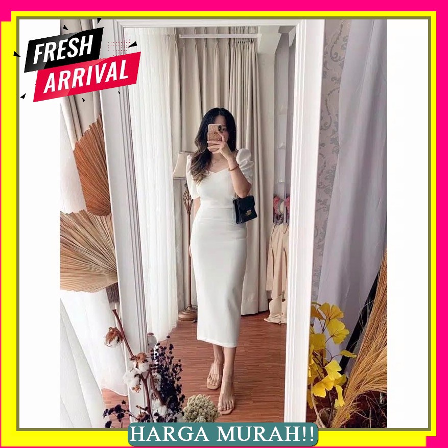 Baju Wanita Terbaru 2021 / Isyana Midi Dress / Long Tunik Wanita  BG664 Afi - Ml - Dress Vintage