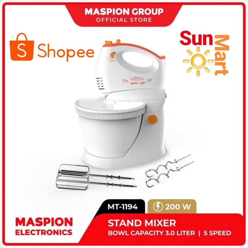 Maspion Mixer Com MT1194 / Maspion Hand Stand Mixer MT 1194